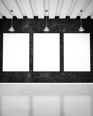 Siyah duvar beyaz poster