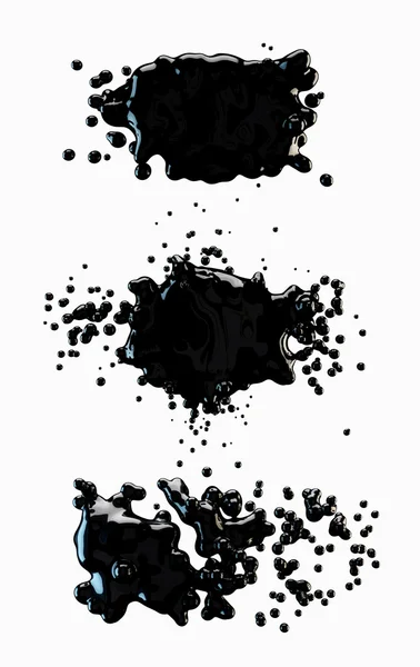 Set of black paint splashes — Stock Photo, Image