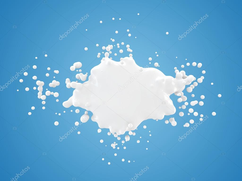 Milk or white liquid created splash