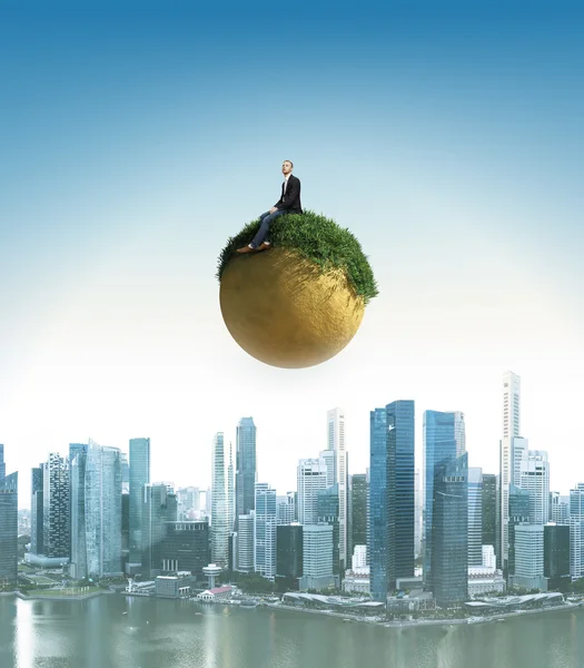 Businessman planet — Stock Photo, Image