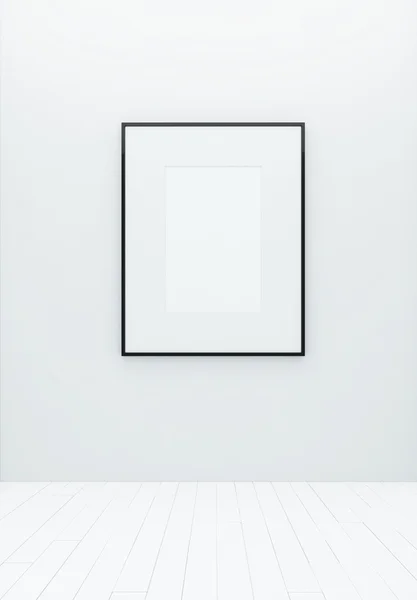 Affiche blanche sur un mur blanc — Photo