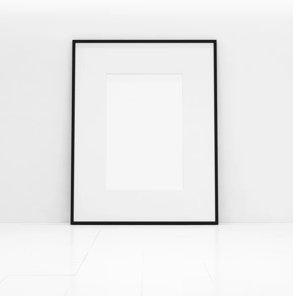 Affiche blanche sur un mur blanc — Photo