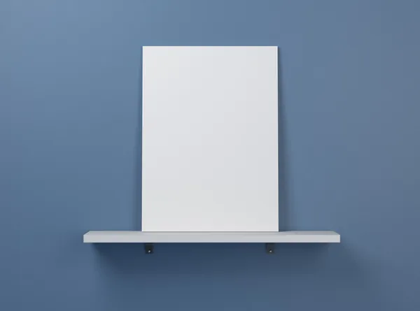 Blank poster on a shelf — Stock Photo, Image