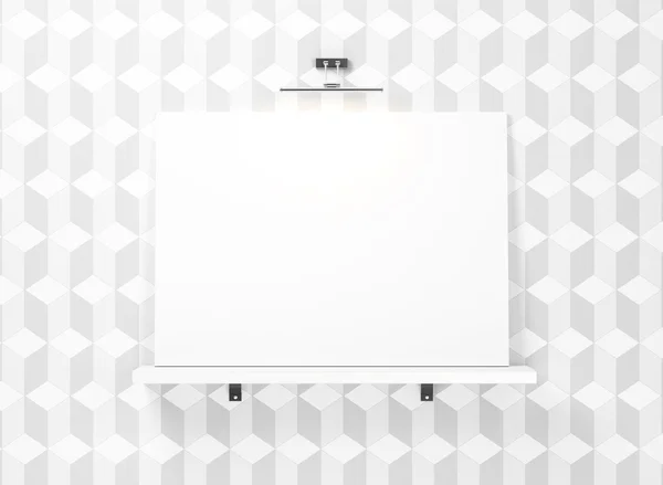 Blank poster on a shelf — Stock Photo, Image