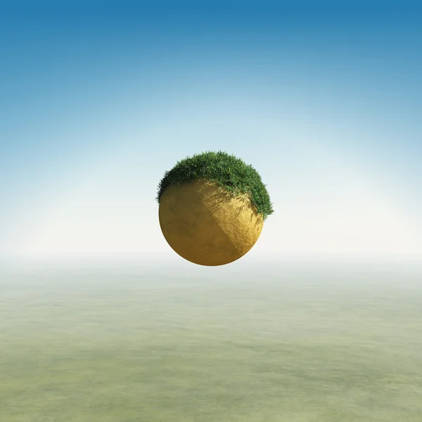 Liten planet flyger över vidsträckta sandöknen — Stockfoto