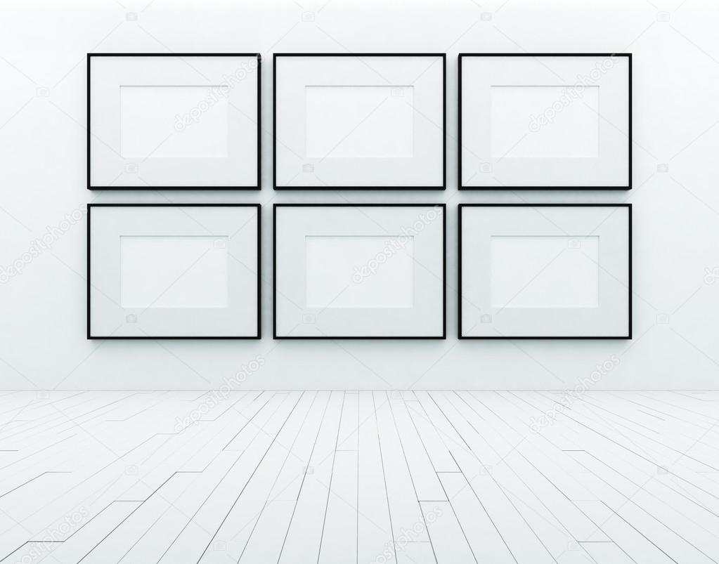 Blank frames on wall