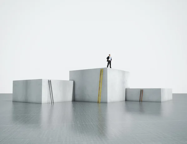 Businessman on top of the podium — Stock Photo, Image