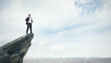 bir tepe üzerinde duran işadamı