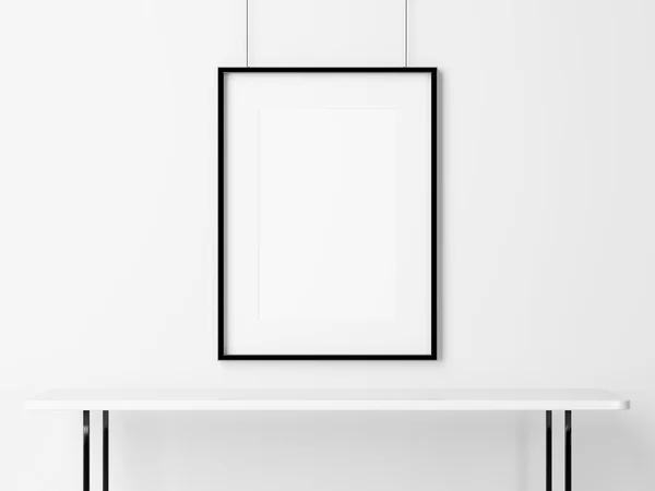 Mur blanc avec cadre vierge — Photo