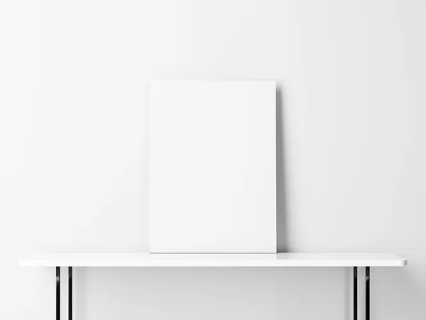 Empty white wall with table — Stock Photo, Image