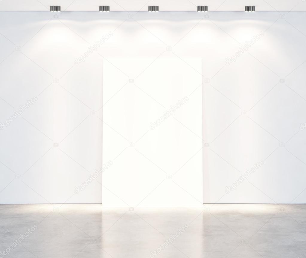 Empty white wall with lamp