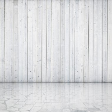 parlak ahşap duvar ve beton zemin