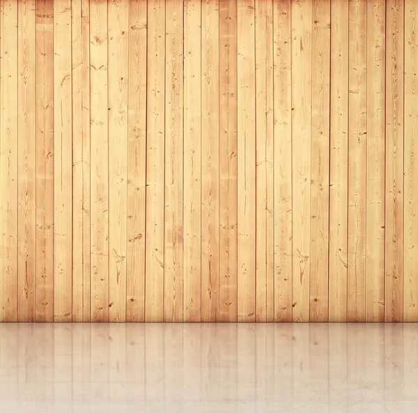 Grungy parede de madeira e piso de concreto — Fotografia de Stock