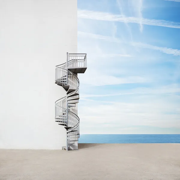Točité schodiště v blízkosti moře — Stock fotografie