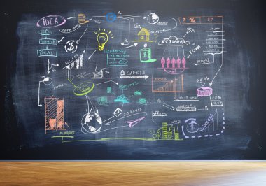 iş stratejisi üzerinde siyah duvar