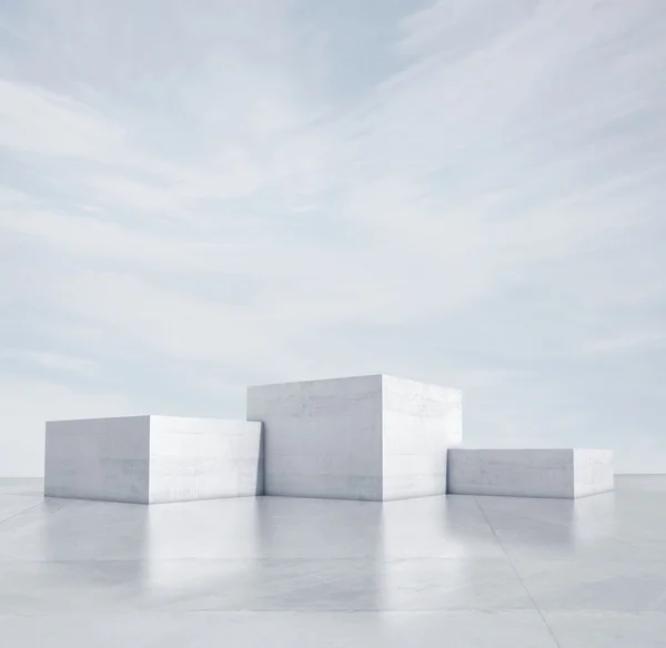 Winner podium under blue sky — Stock Photo, Image