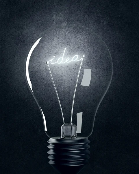 Light bulb with shining IDEA — Stock Photo, Image