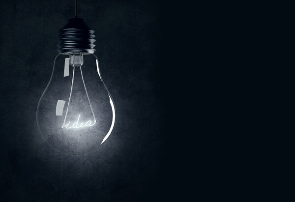 Bulb with shining idea