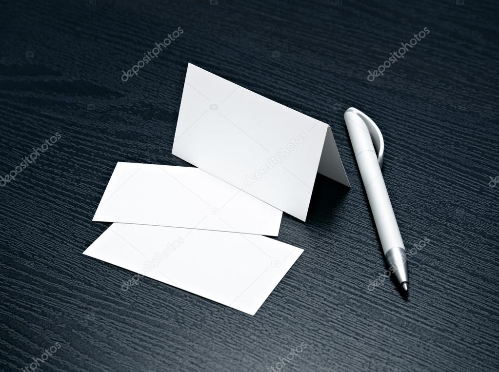 business card with white pen