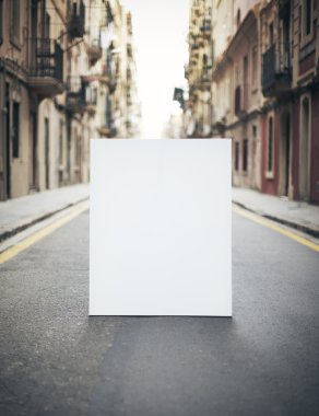 Blank poster on a street clipart