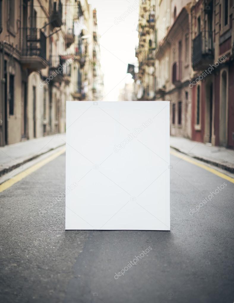 Blank poster on a street