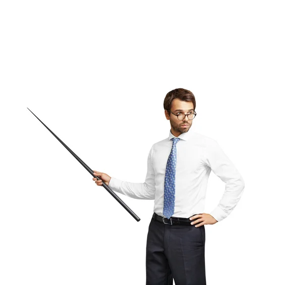 Portrait of man with pointer — Stock Photo, Image