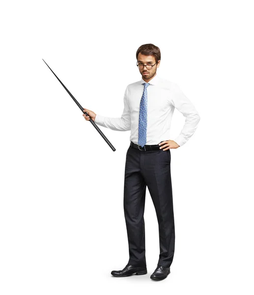 Portrait of man with pointer in his hand — Stock Photo, Image