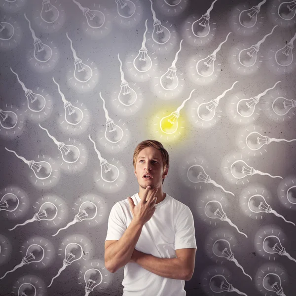 Portrait of a man with a lot of ideas — Stock Photo, Image