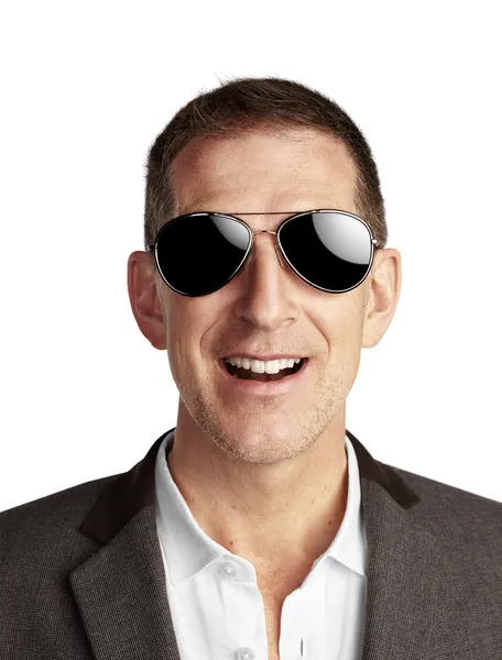 Mature man wearing sunglasses — Stock Photo, Image