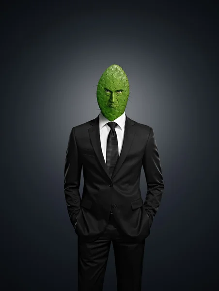 Portrait of a cactus head businessman — Stock Photo, Image