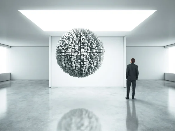 Businessman with skyscrapers — Stock Photo, Image