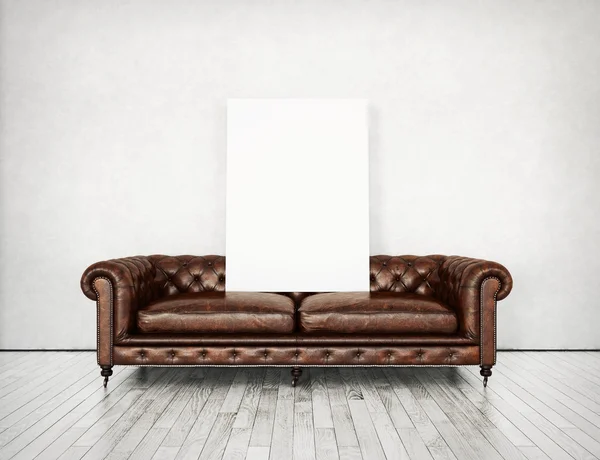 沙发和海报 — 图库照片