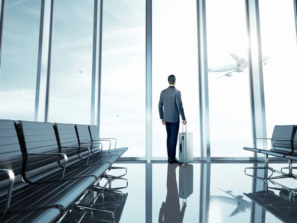 Businessman at airport — Stock Photo, Image