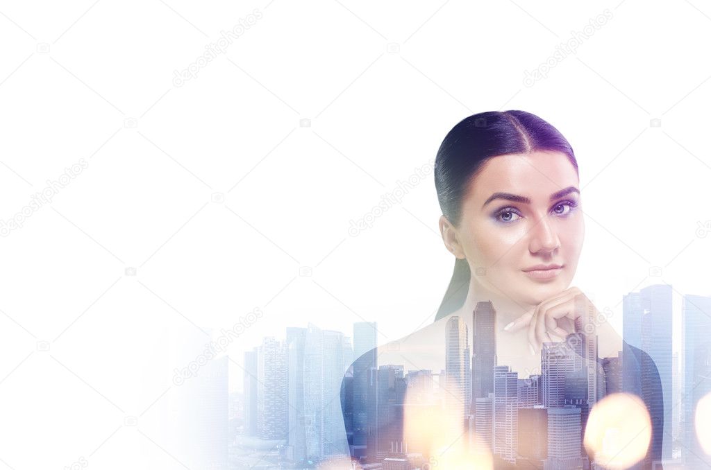 Woman and city