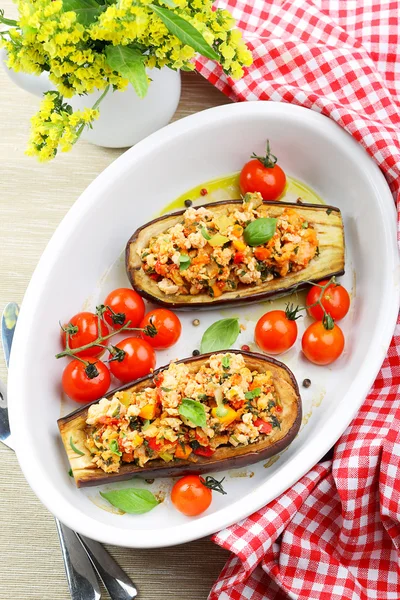 Aubergine måltid — Stockfoto