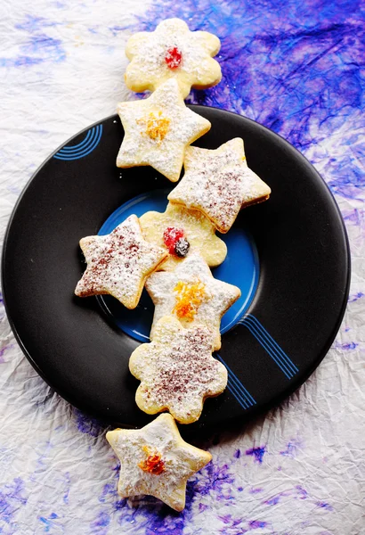 Vánoční máslo cookies — Stock fotografie