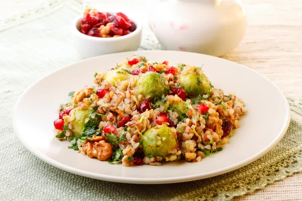 Warm buckwheat salad — Stock Photo, Image