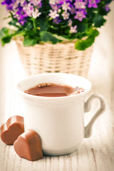 Chocolate candy and coffee — Stock Photo, Image