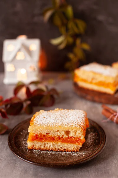 Homemade Rustic Pumpkin Cake Autumn Decor — Stock Photo, Image