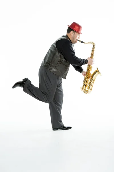 Saxofonista con cerdas —  Fotos de Stock