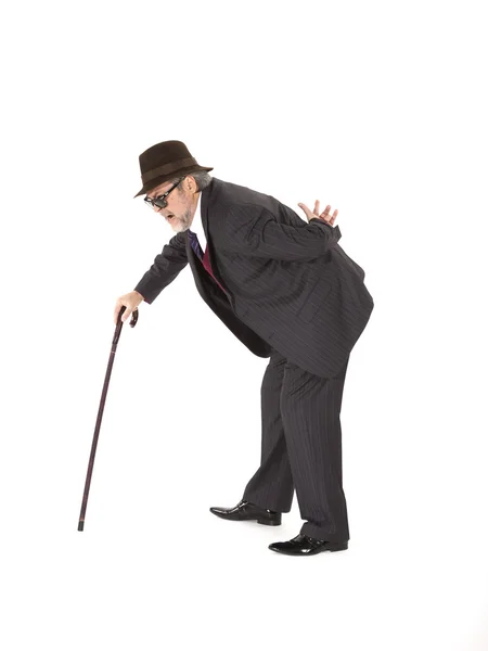 Старий чоловік з тростиною — стокове фото