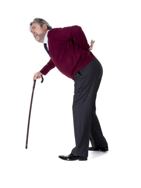 Anciano con un bastón — Foto de Stock