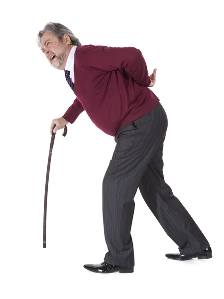 Old man with a cane — Stock Photo, Image