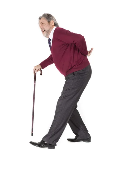 Anciano con un bastón —  Fotos de Stock