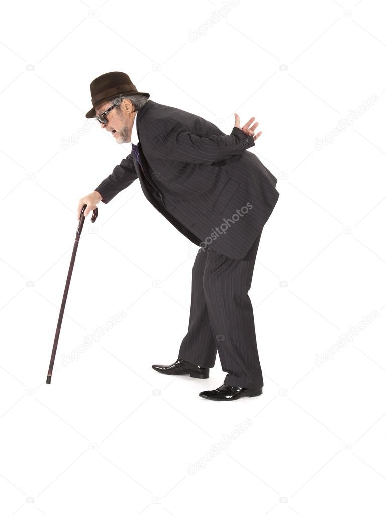 old man with a cane