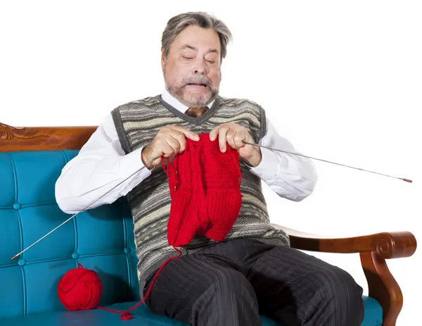 Дедушкино вязание — стоковое фото