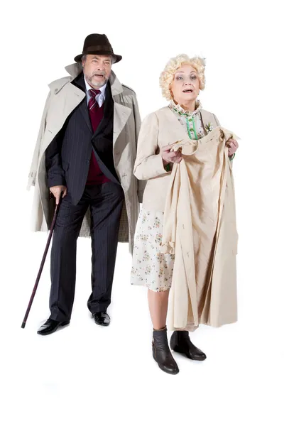 Äldre äldre par med en intensiv diskussion — Stockfoto