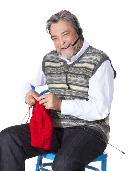 Дедушкино вязание — стоковое фото