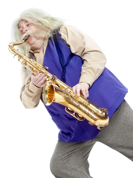 Alter Saxofonist — Stockfoto