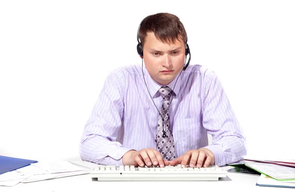 Businessman working on computer — Stock Photo, Image